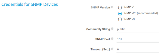 Credentials for SNMP Devices