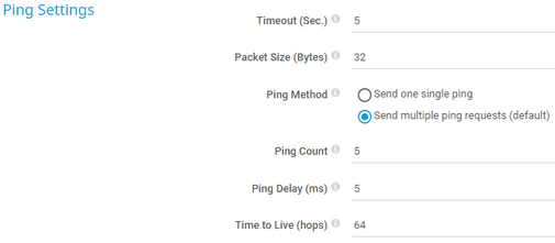 Ping Settings