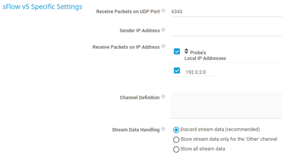 sFlow v5 Specific Settings